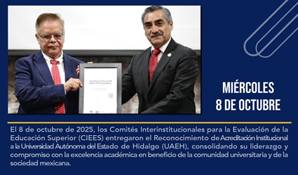 Acreditación Institucional a la Universidad Autónoma del Estado de Hidalgo (UAEH),